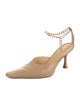 A.W.A.K.E. Mode Leather Chain-Link Accents Pumps
