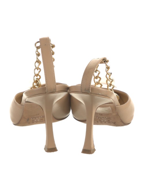 A.W.A.K.E. Mode Leather Chain-Link Accents Pumps