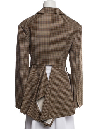 A.W.A.K.E. Mode Plaid Print Blazer