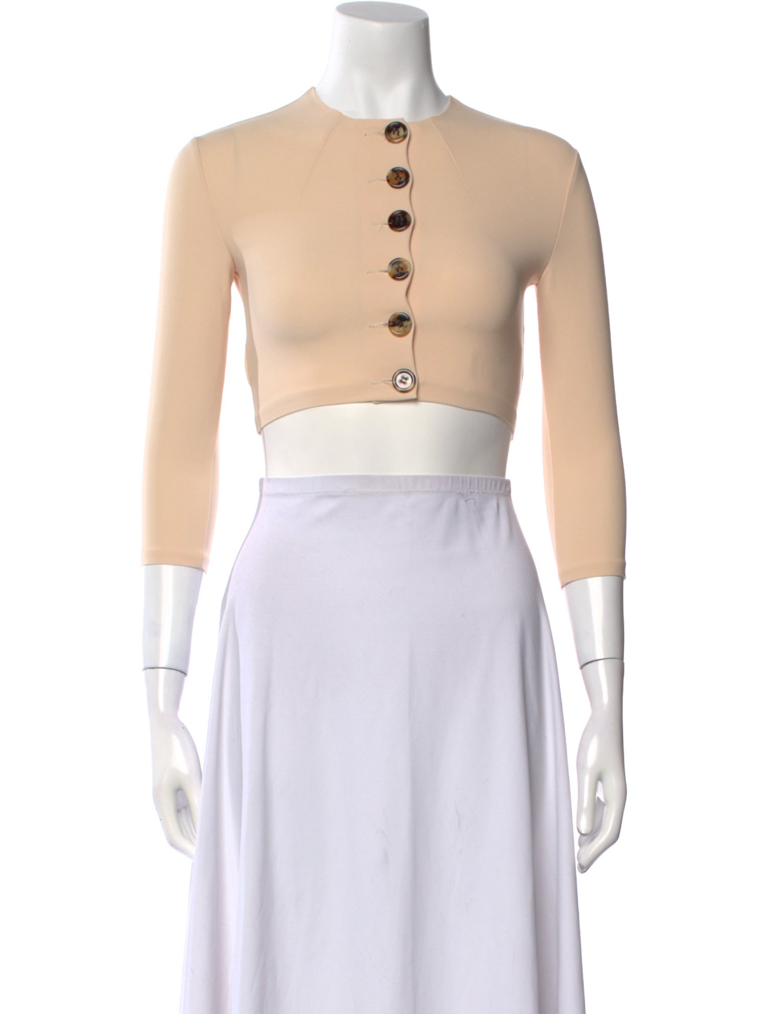 A.W.A.K.E. Mode Mock Neck Three-Quarter Sleeve Crop Top w/ Tags