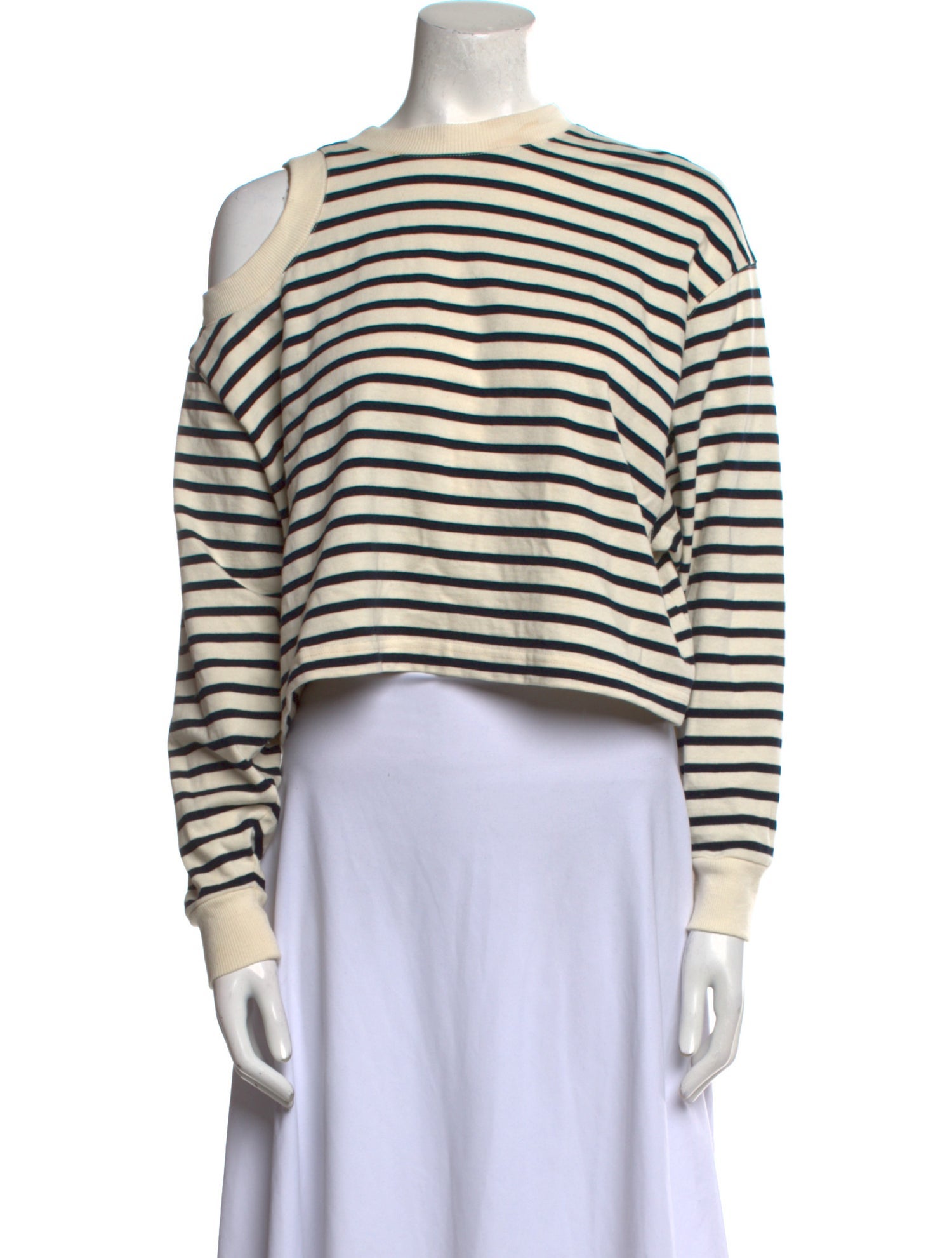 A.W.A.K.E. Mode Striped Crew Neck Crop Top