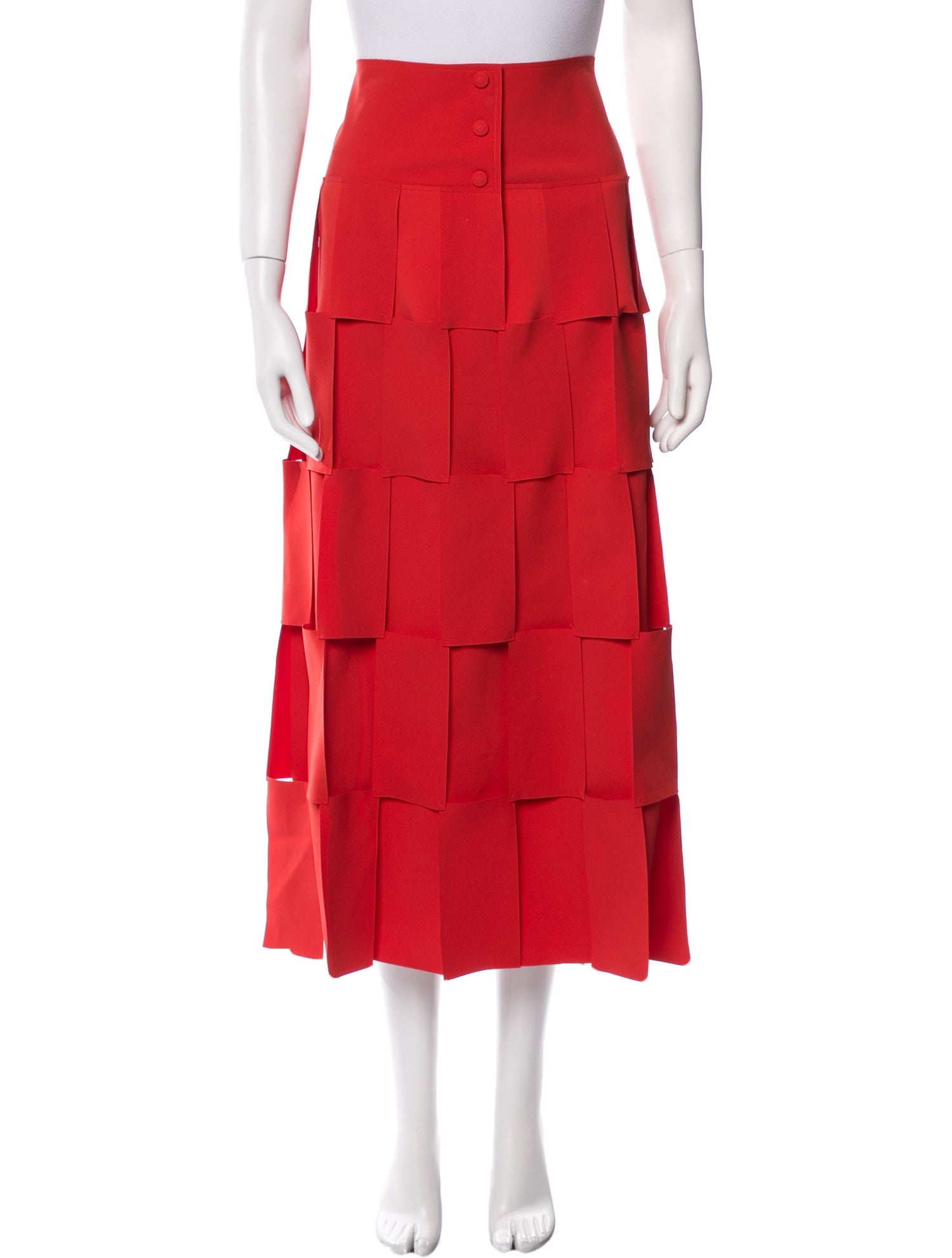 A.W.A.K.E. Mode Lasercut Accents Midi Length Skirt