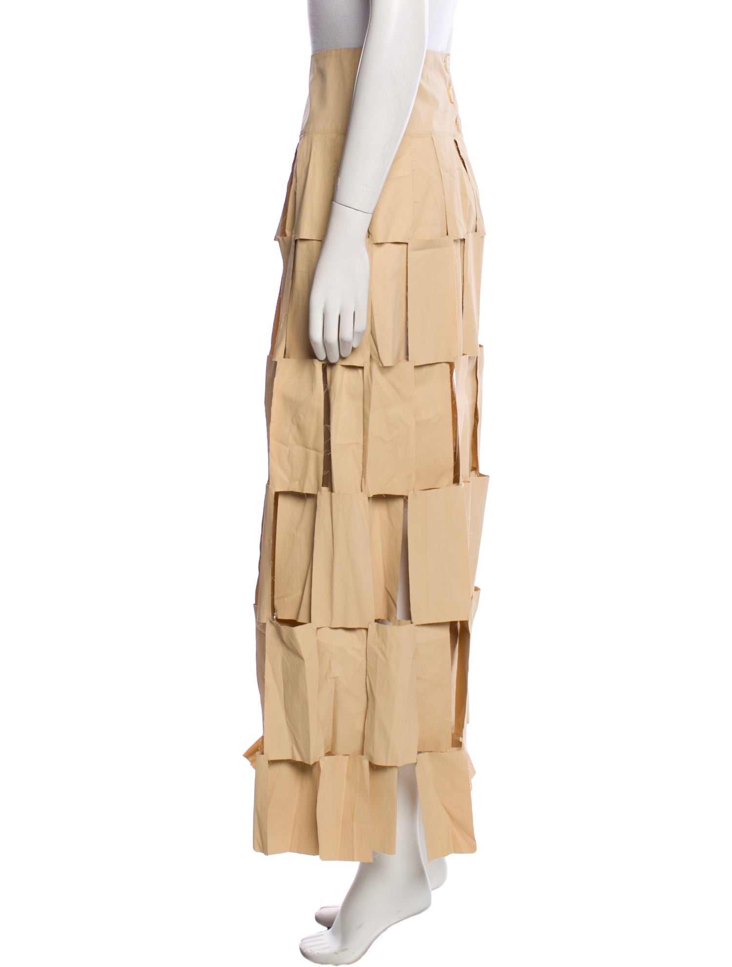 A.W.A.K.E. Mode Raw-Edge Trim Long Skirt