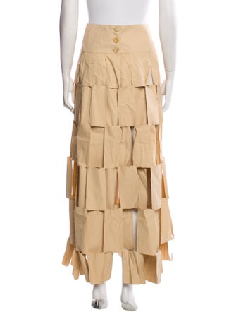 A.W.A.K.E. Mode Raw-Edge Trim Long Skirt