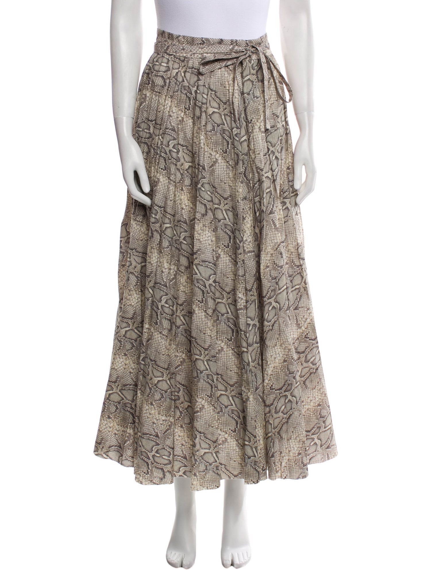 A.W.A.K.E. Mode Animal Print Midi Length Skirt