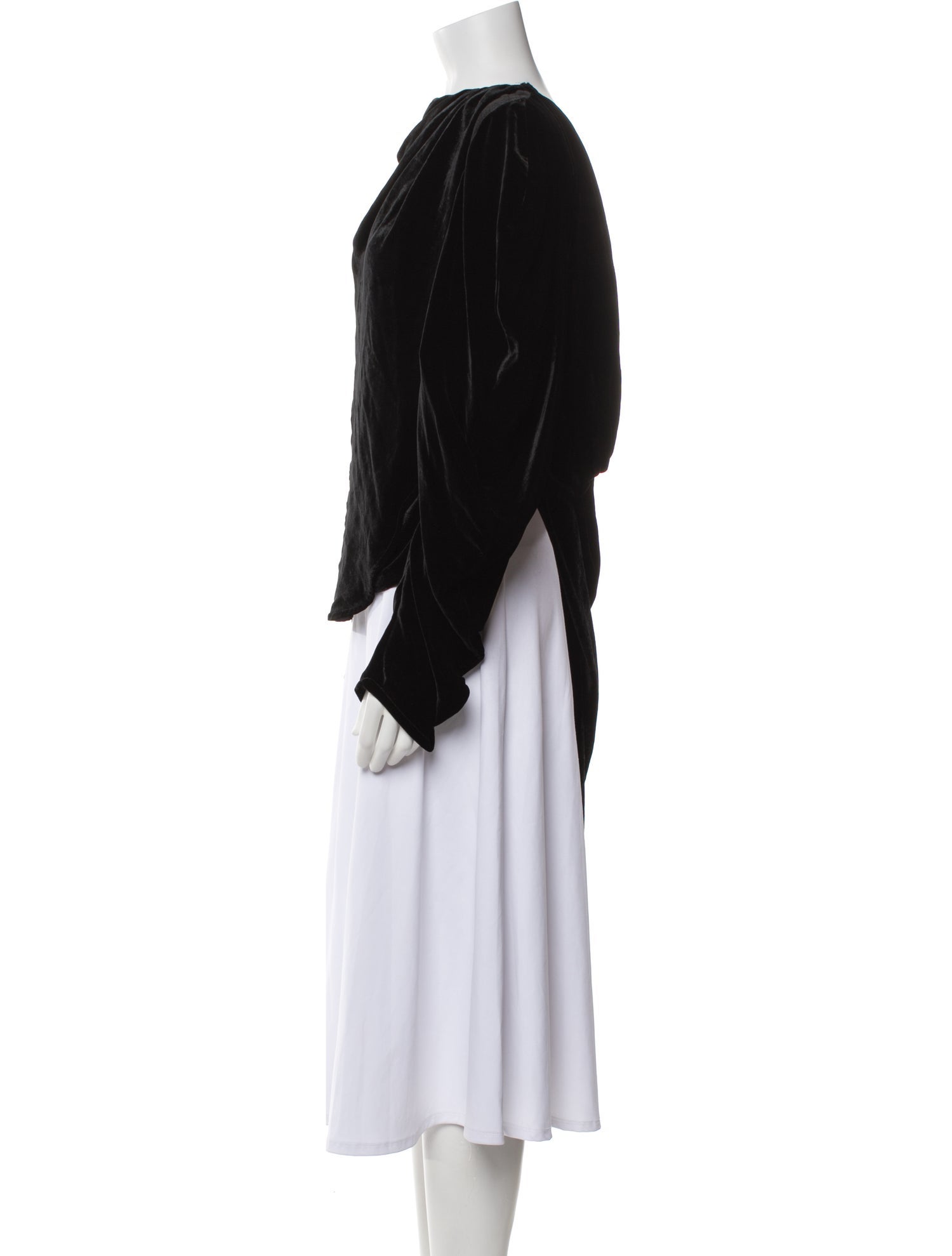 A.W.A.K.E. Mode Velvet Cowl Neck Blouse