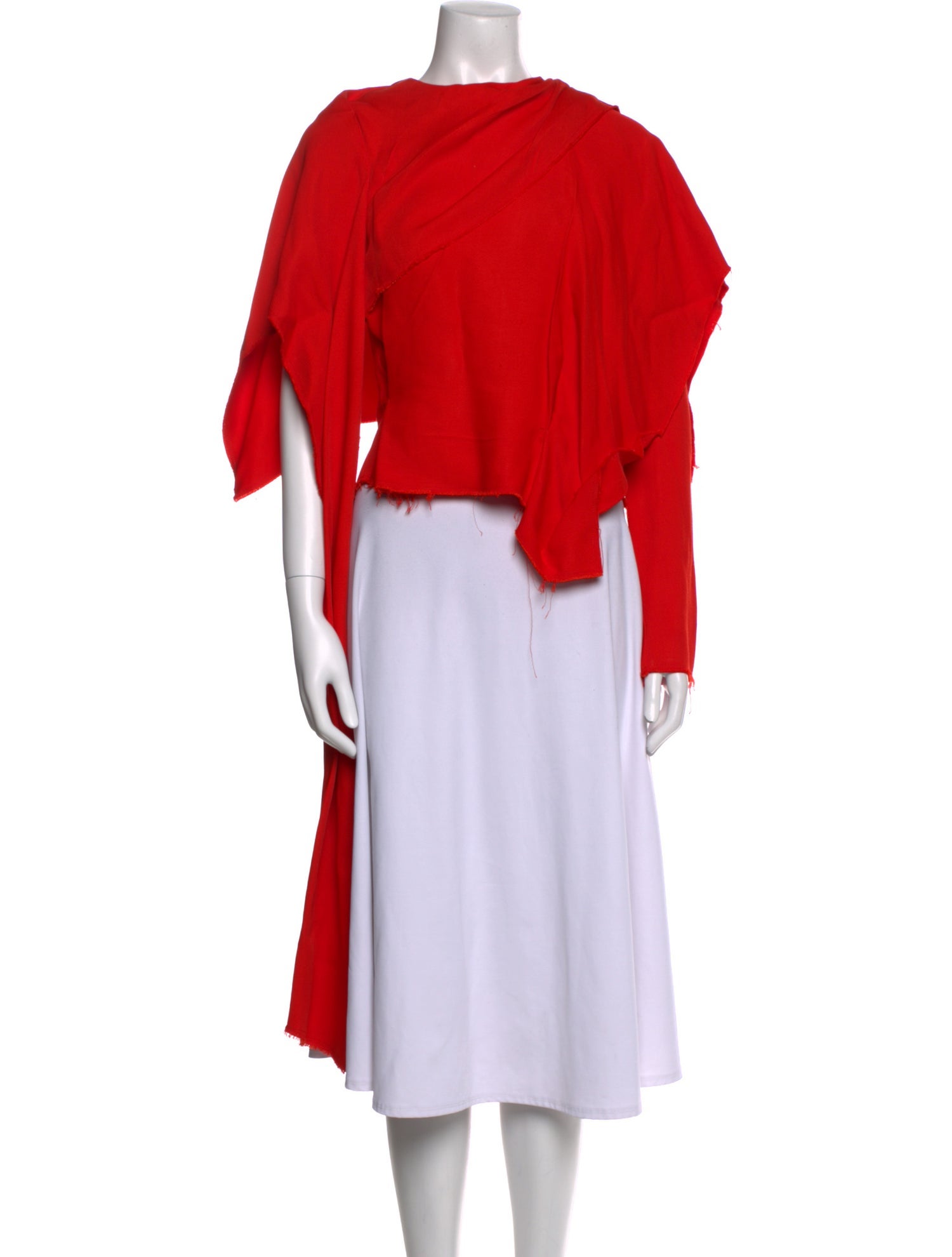 A.W.A.K.E. Mode Bateau Neckline Three-Quarter Sleeve Crop Top