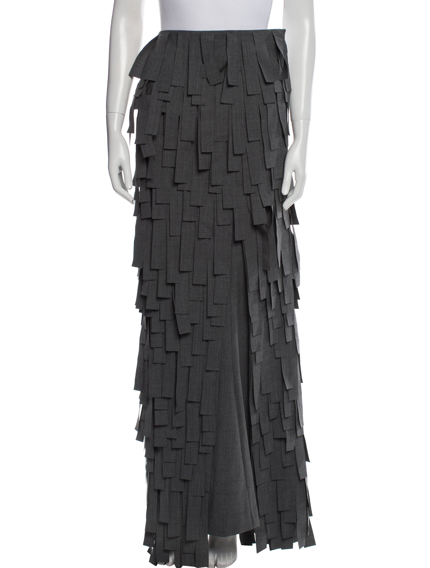 A.W.A.K.E. Mode Fringe Trim Accent Long Skirt