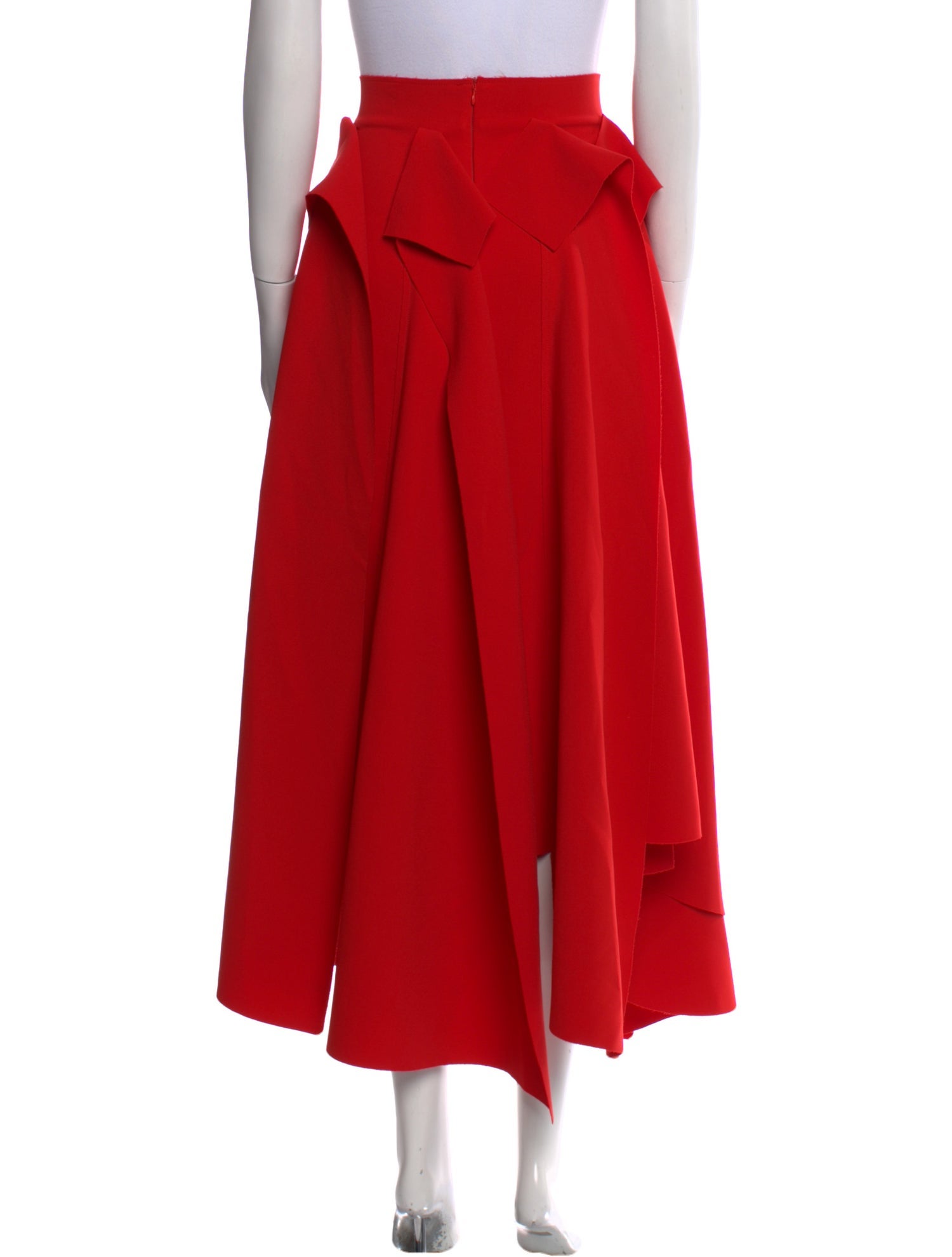 A.W.A.K.E. Mode Ruffle Embellishment Midi Length Skirt