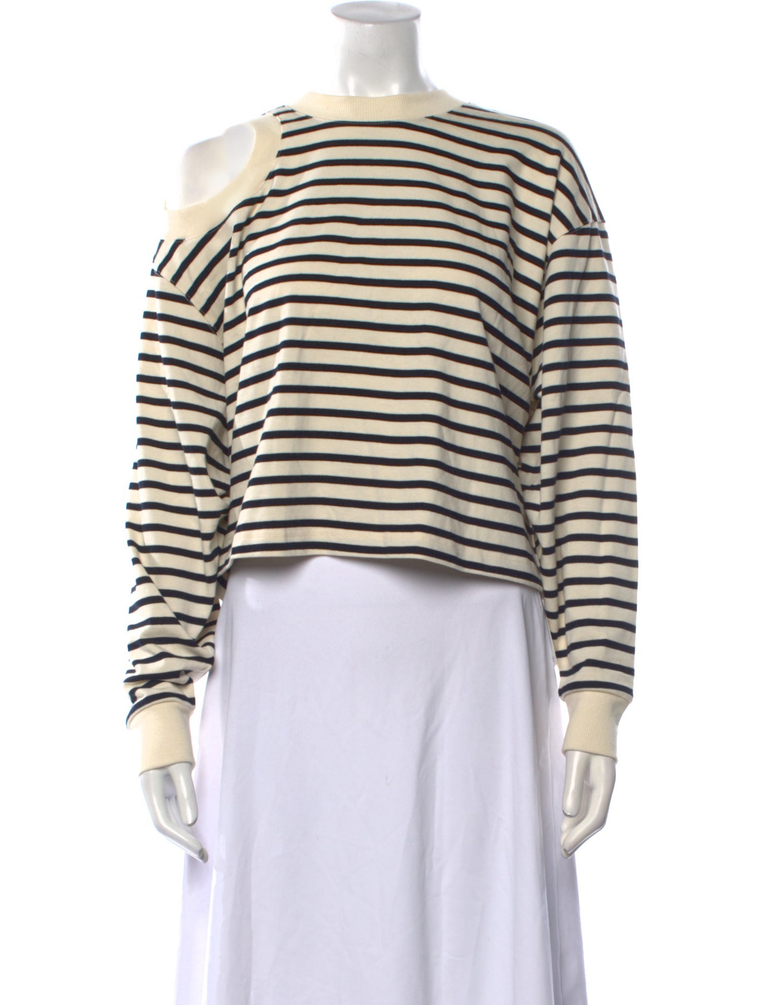 A.W.A.K.E. Mode Striped Crew Neck Crop Top