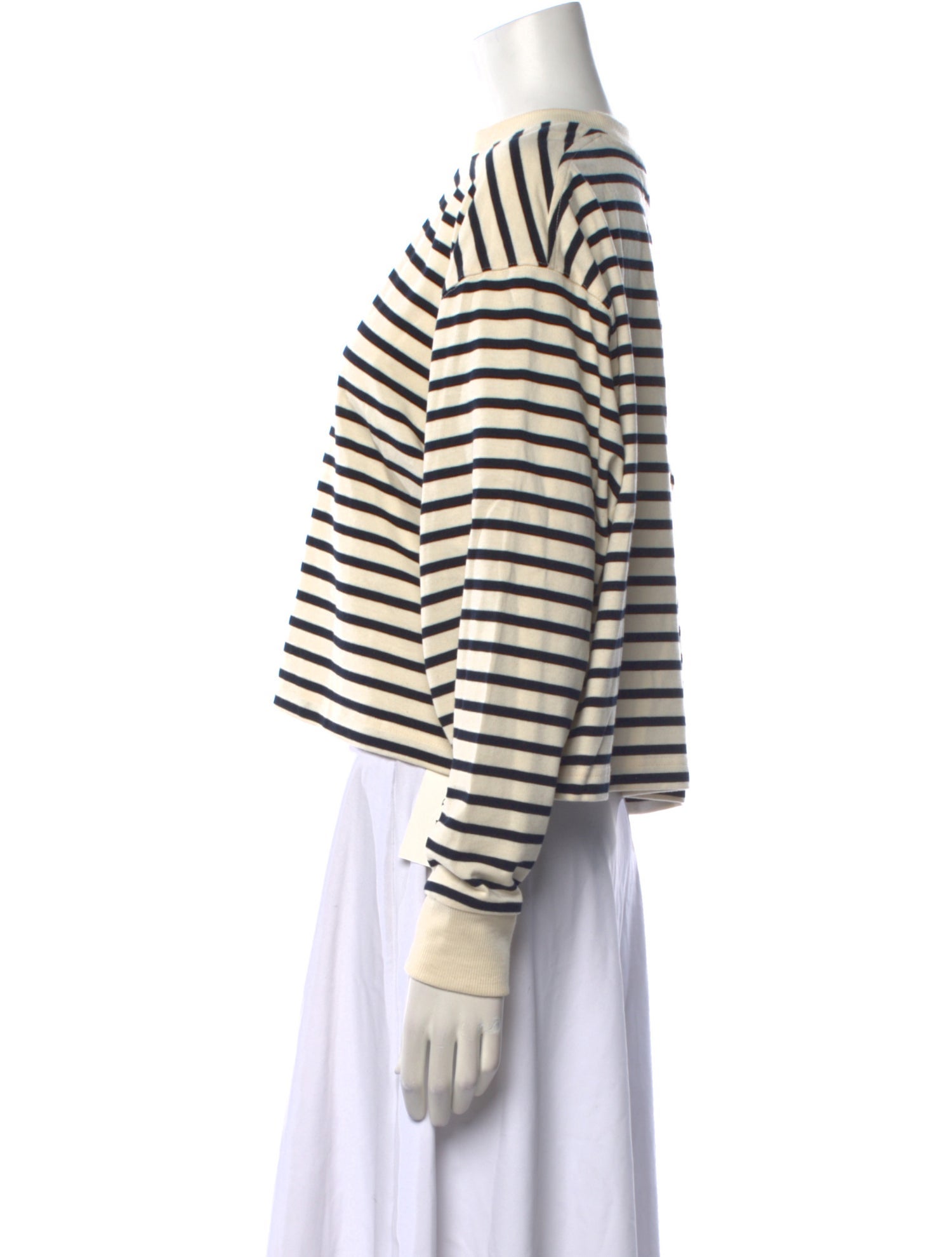 A.W.A.K.E. Mode Striped Crew Neck Crop Top