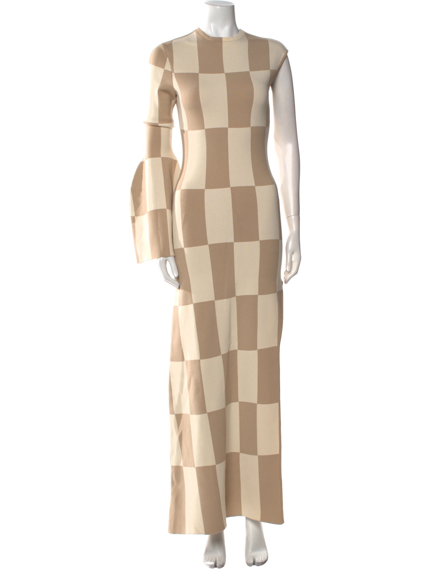 A.W.A.K.E. Mode Plaid Print Long Dress