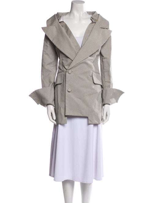 A.W.A.K.E. Mode Plaid Print Blazer