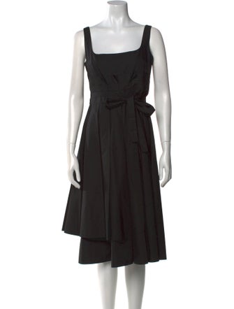 A.W.A.K.E. Mode Square Neckline Midi Length Dress