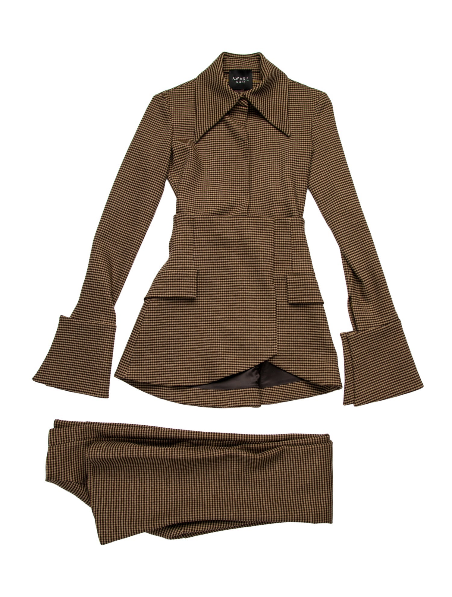 A.W.A.K.E. Mode Plaid Print Pant Set