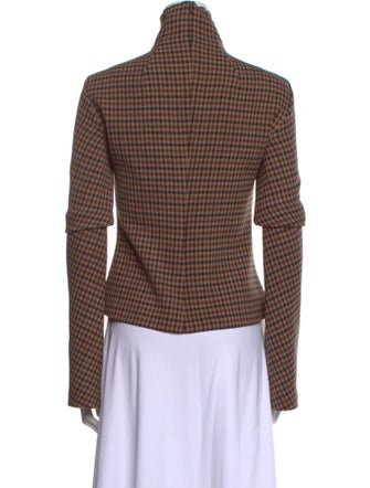 A.W.A.K.E. Mode Plaid Print Turtleneck Top