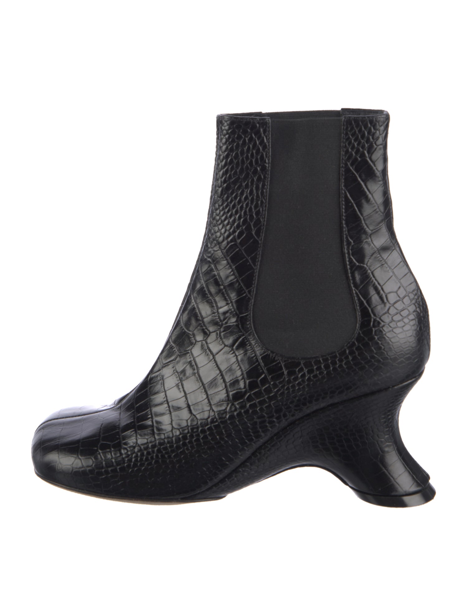 A.W.A.K.E. Mode Embossed Leather Animal Print Chelsea Boots
