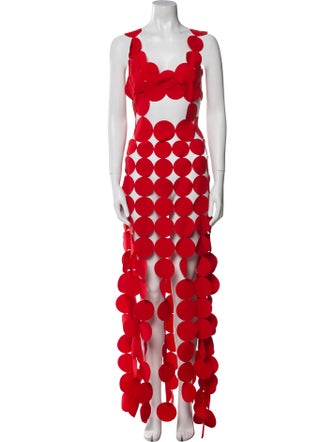 A.W.A.K.E. Mode Polka Dot Print Long Dress