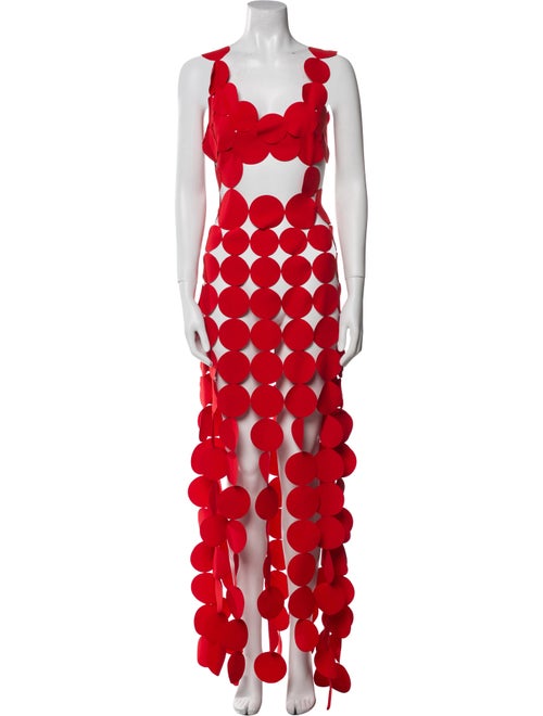 A.W.A.K.E. Mode Polka Dot Print Long Dress