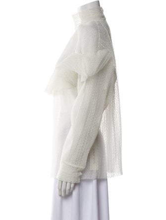 A.W.A.K.E. Mode Mesh Mock Neck Blouse