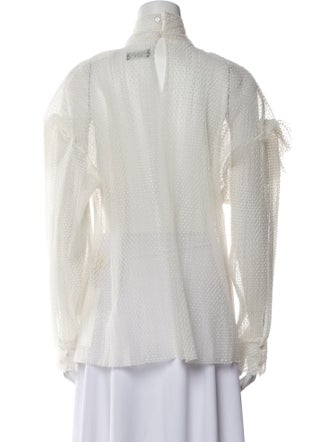 A.W.A.K.E. Mode Mesh Mock Neck Blouse