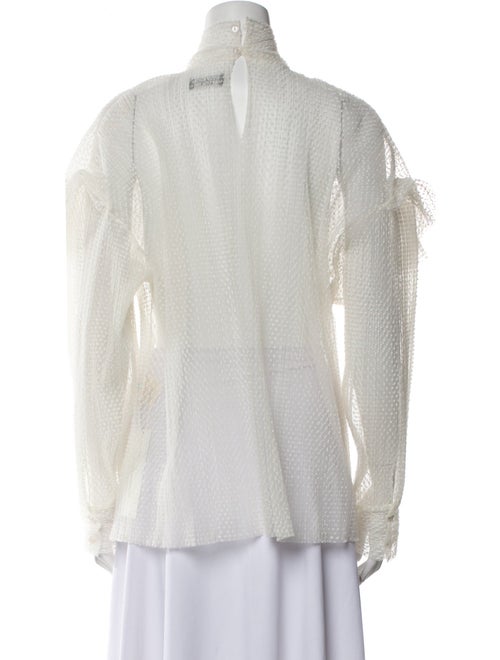 A.W.A.K.E. Mode Mesh Mock Neck Blouse