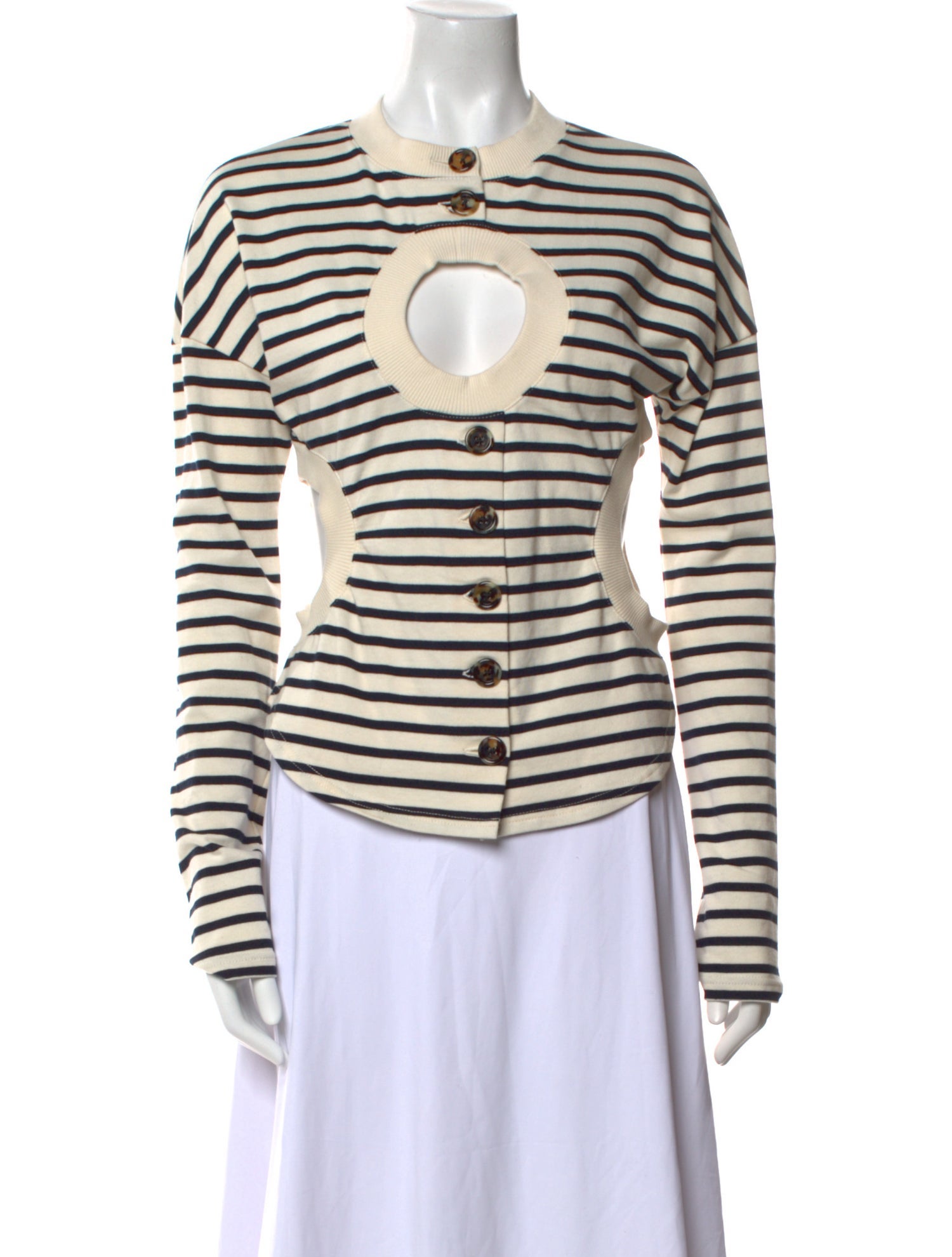 A.W.A.K.E. Mode Striped Crew Neck Top