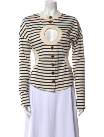 A.W.A.K.E. Mode Striped Crew Neck Top