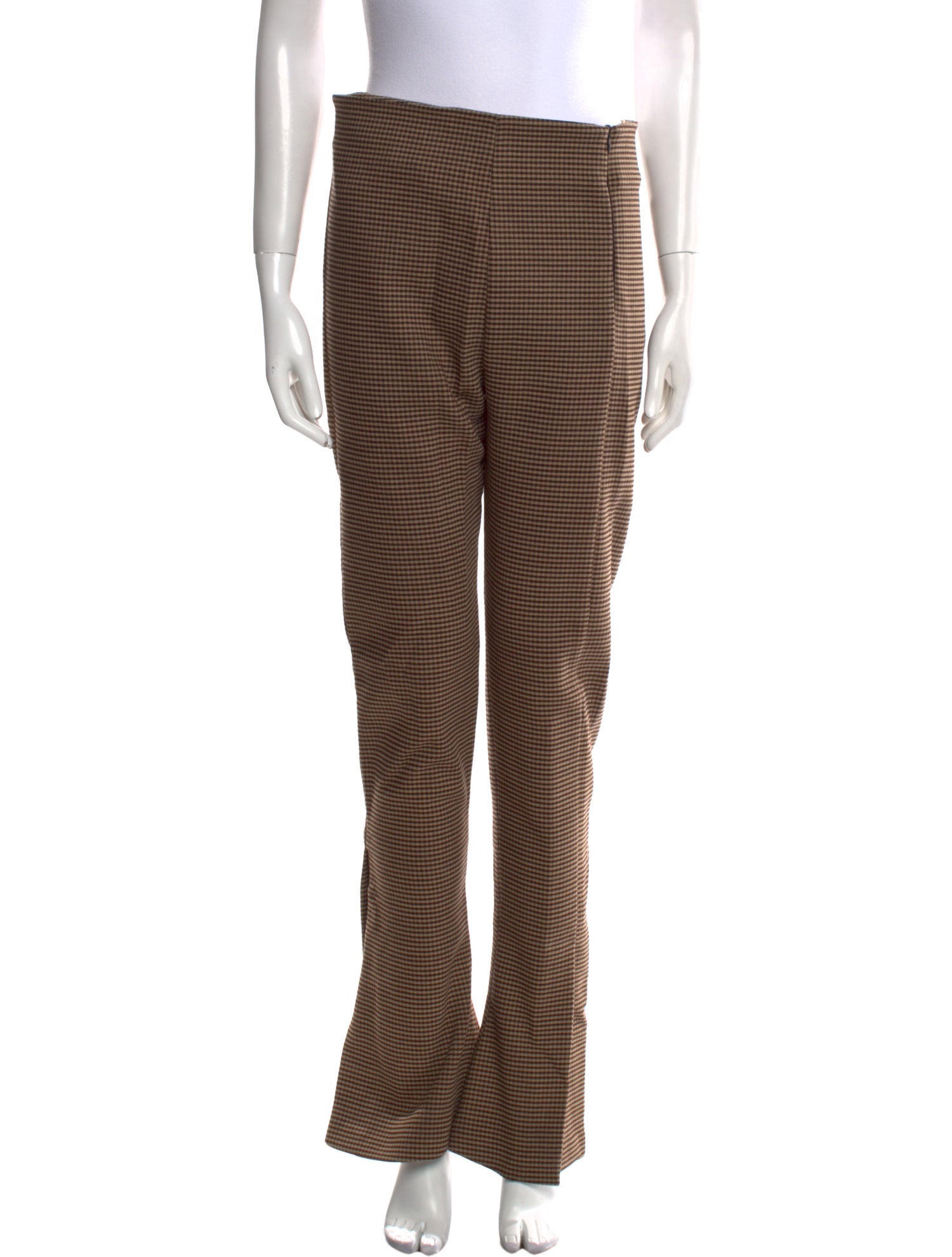 A.W.A.K.E. Mode Plaid Print Wide Leg Pants