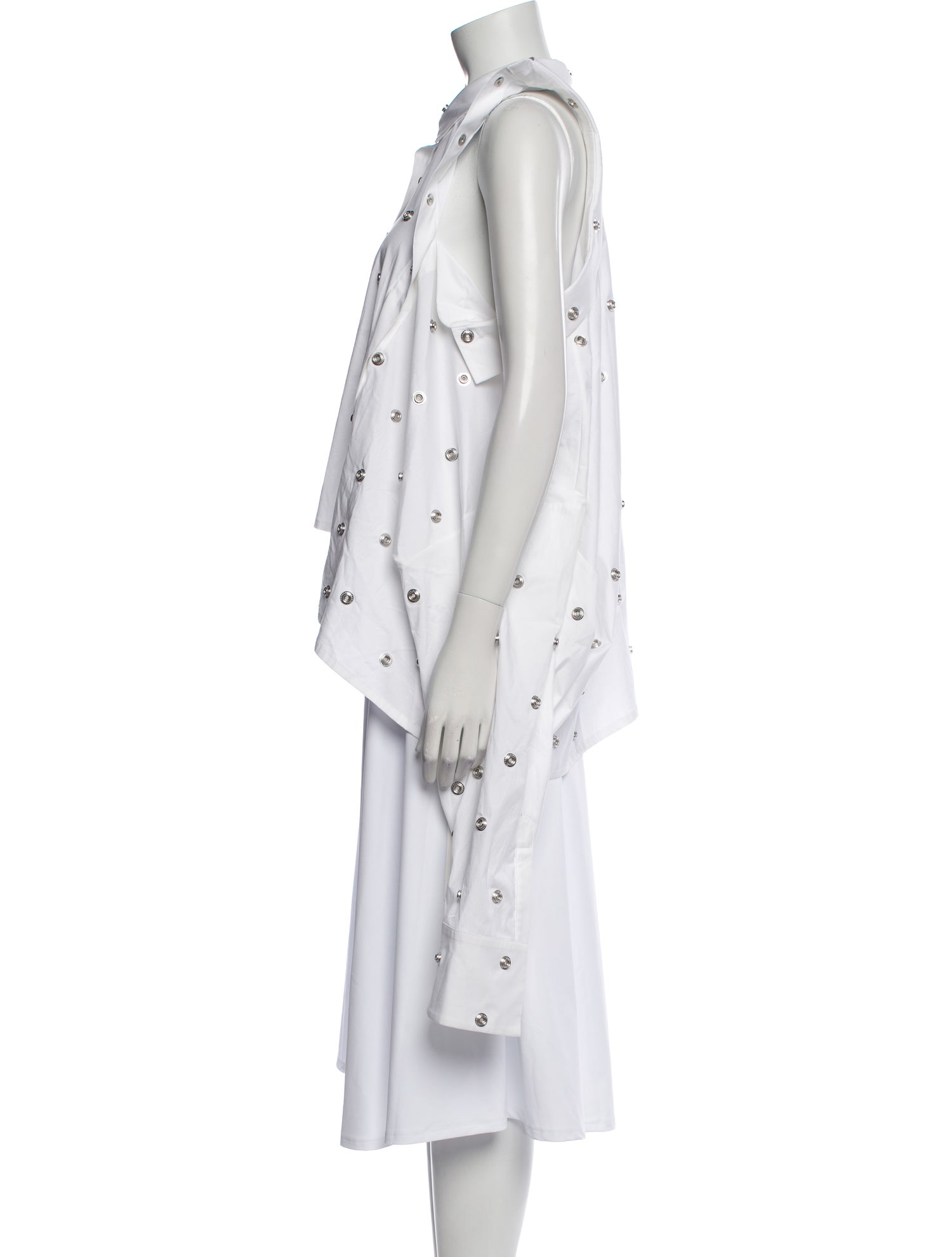 A.W.A.K.E. Mode Printed Mock Neck Button-Up Top w/ Tags