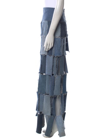 A.W.A.K.E. Mode Colorblock Pattern Long Skirt