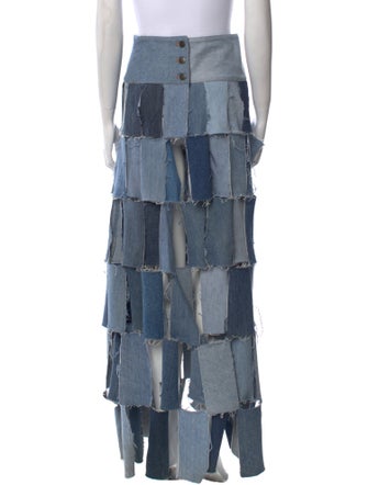 A.W.A.K.E. Mode Colorblock Pattern Long Skirt