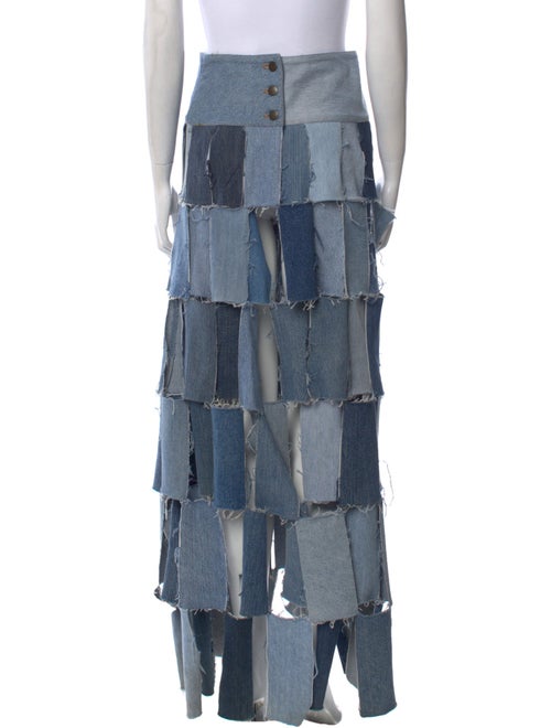 A.W.A.K.E. Mode Colorblock Pattern Long Skirt