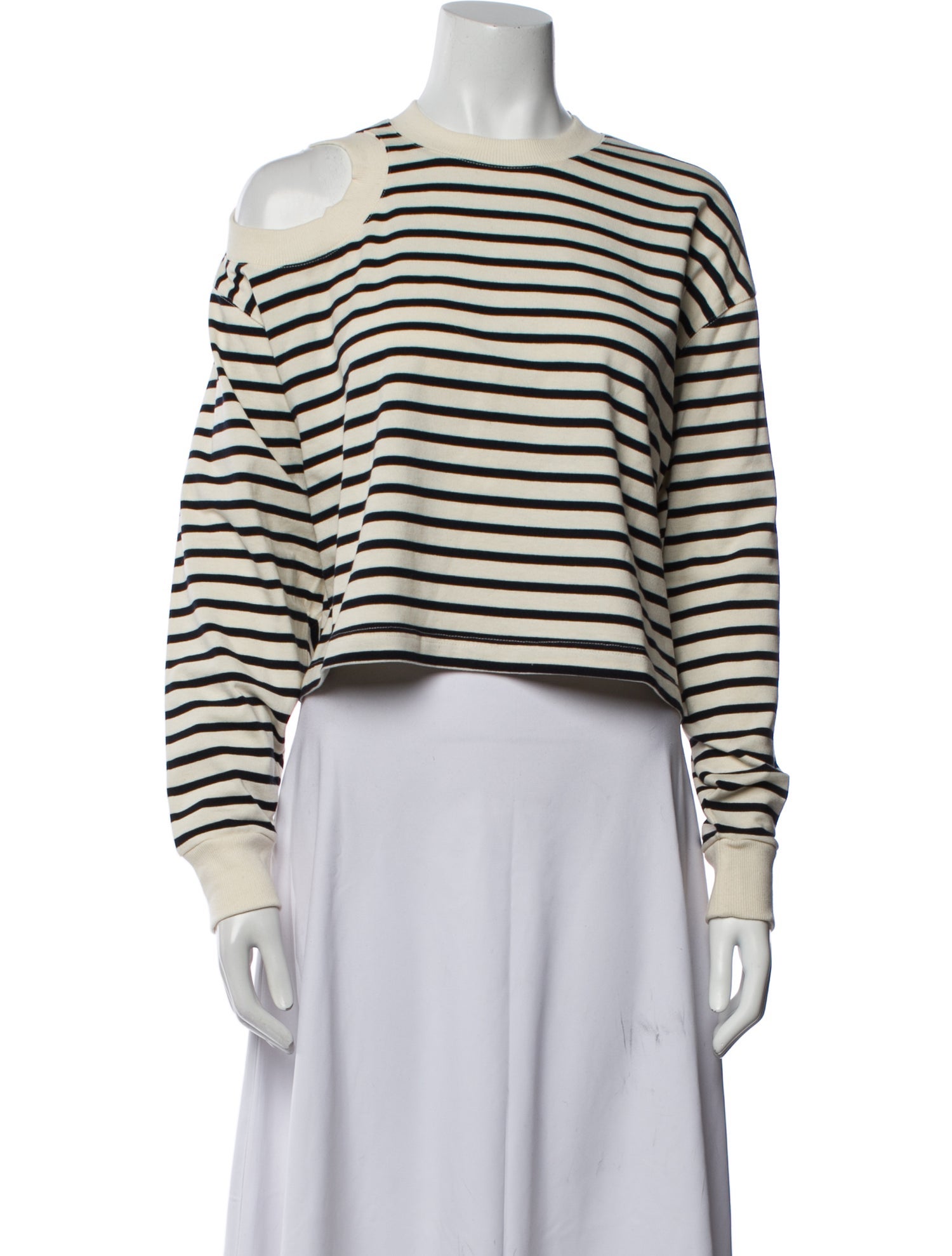 A.W.A.K.E. Mode Striped Crew Neck Crop Top