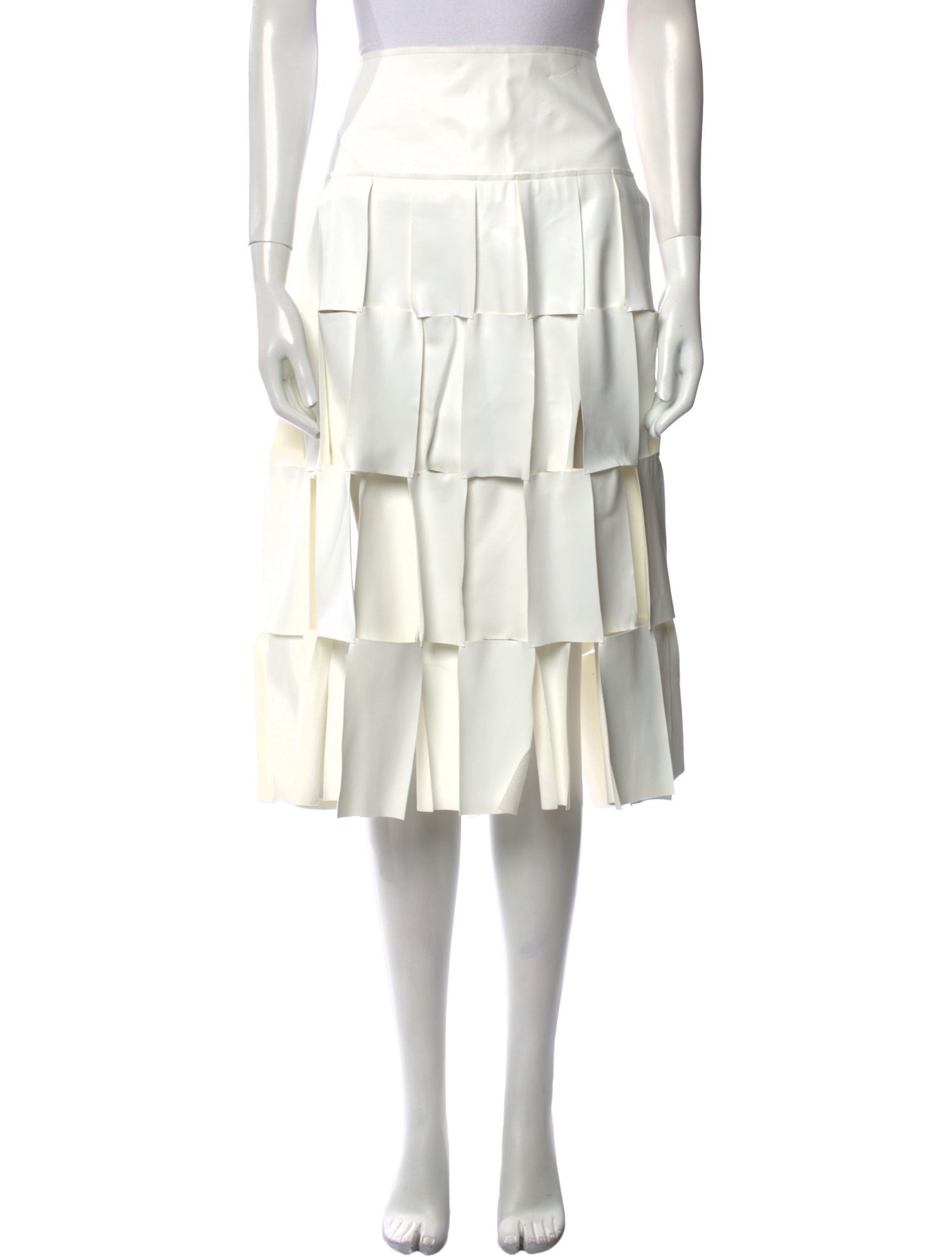 A.W.A.K.E. Mode Lasercut Accents Knee-Length Skirt