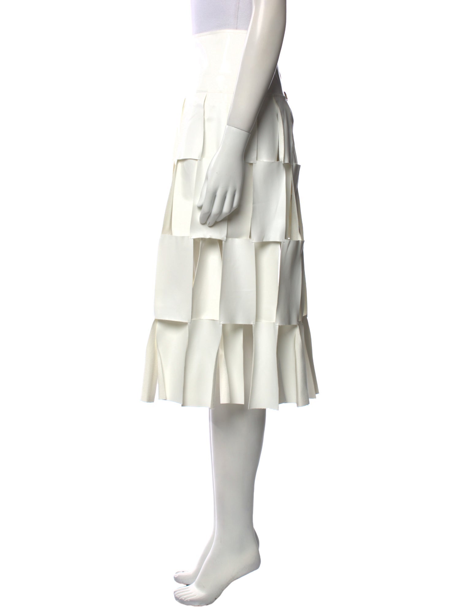 A.W.A.K.E. Mode Lasercut Accents Knee-Length Skirt