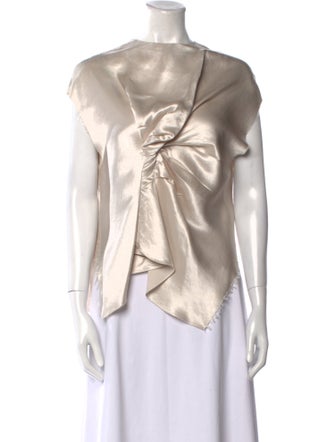 A.W.A.K.E. Mode Silk Bateau Neckline Blouse