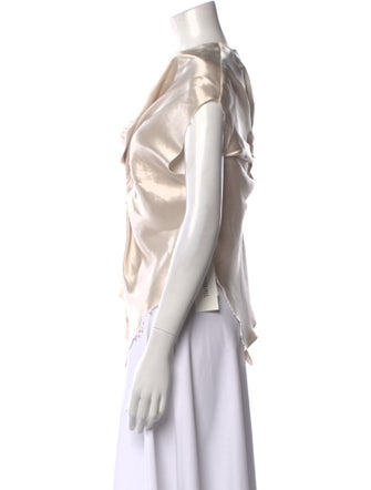 A.W.A.K.E. Mode Silk Bateau Neckline Blouse