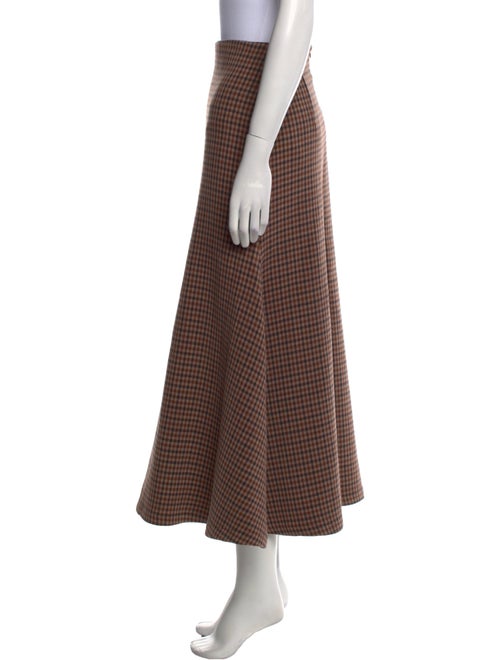 A.W.A.K.E. Mode Plaid Print Long Skirt