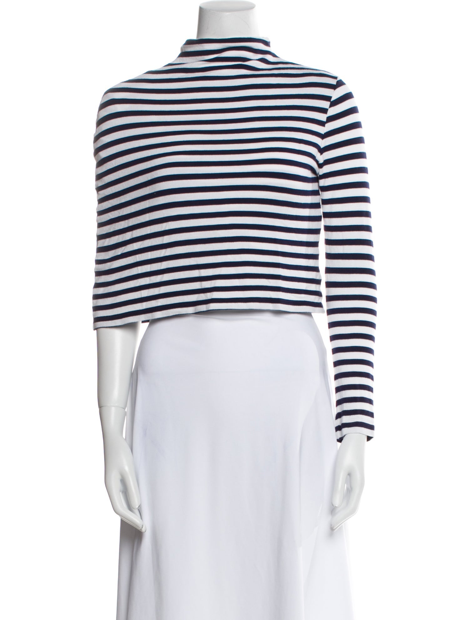 A.W.A.K.E. Mode Striped Mock Neck Crop Top