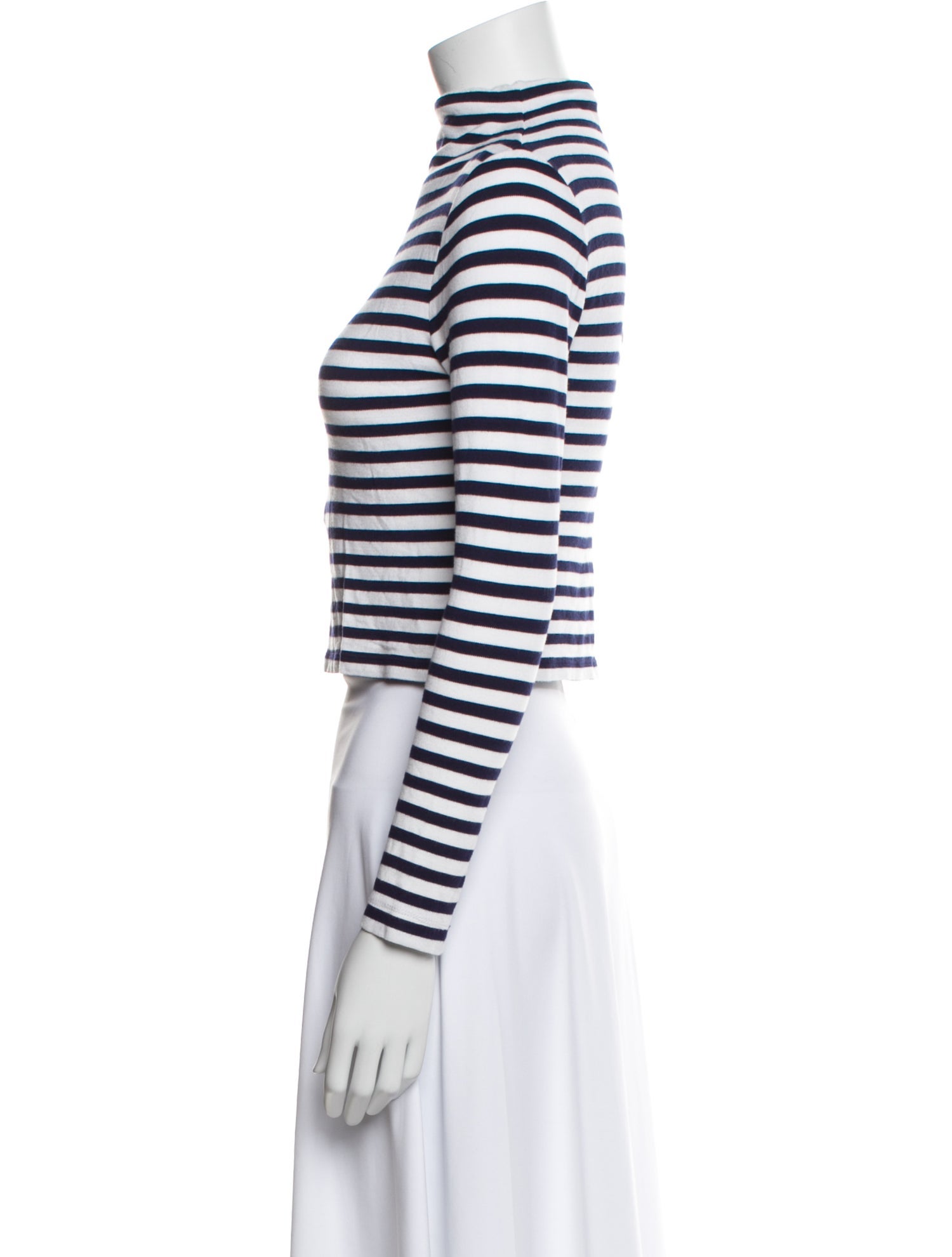 A.W.A.K.E. Mode Striped Mock Neck Crop Top