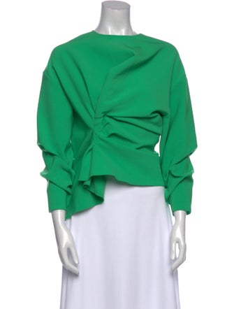 A.W.A.K.E. Mode Bateau Neckline Three-Quarter Sleeve Blouse