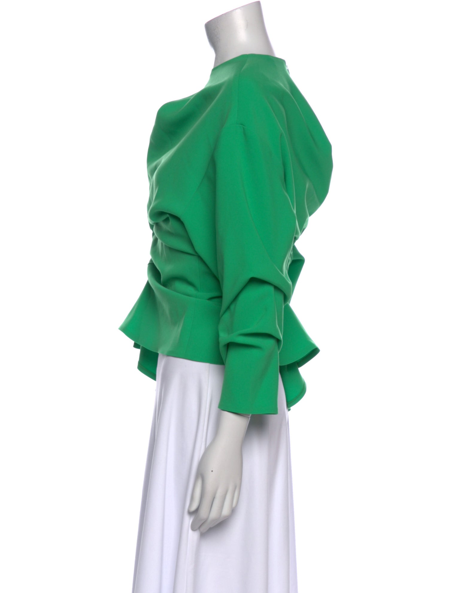 A.W.A.K.E. Mode Bateau Neckline Three-Quarter Sleeve Blouse