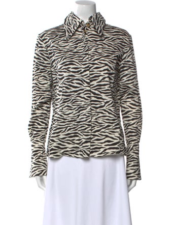A.W.A.K.E. Mode Animal Print Long Sleeve Button-Up Top