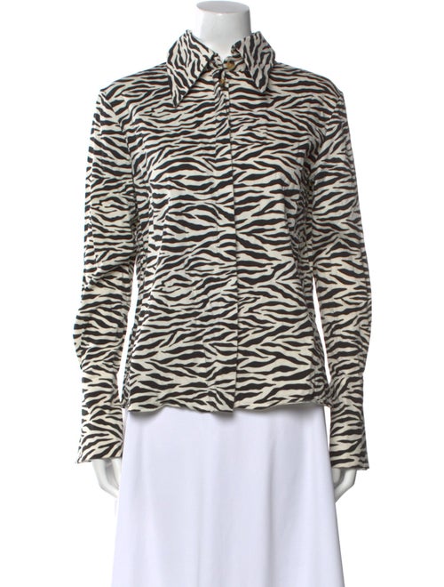 A.W.A.K.E. Mode Animal Print Long Sleeve Button-Up Top