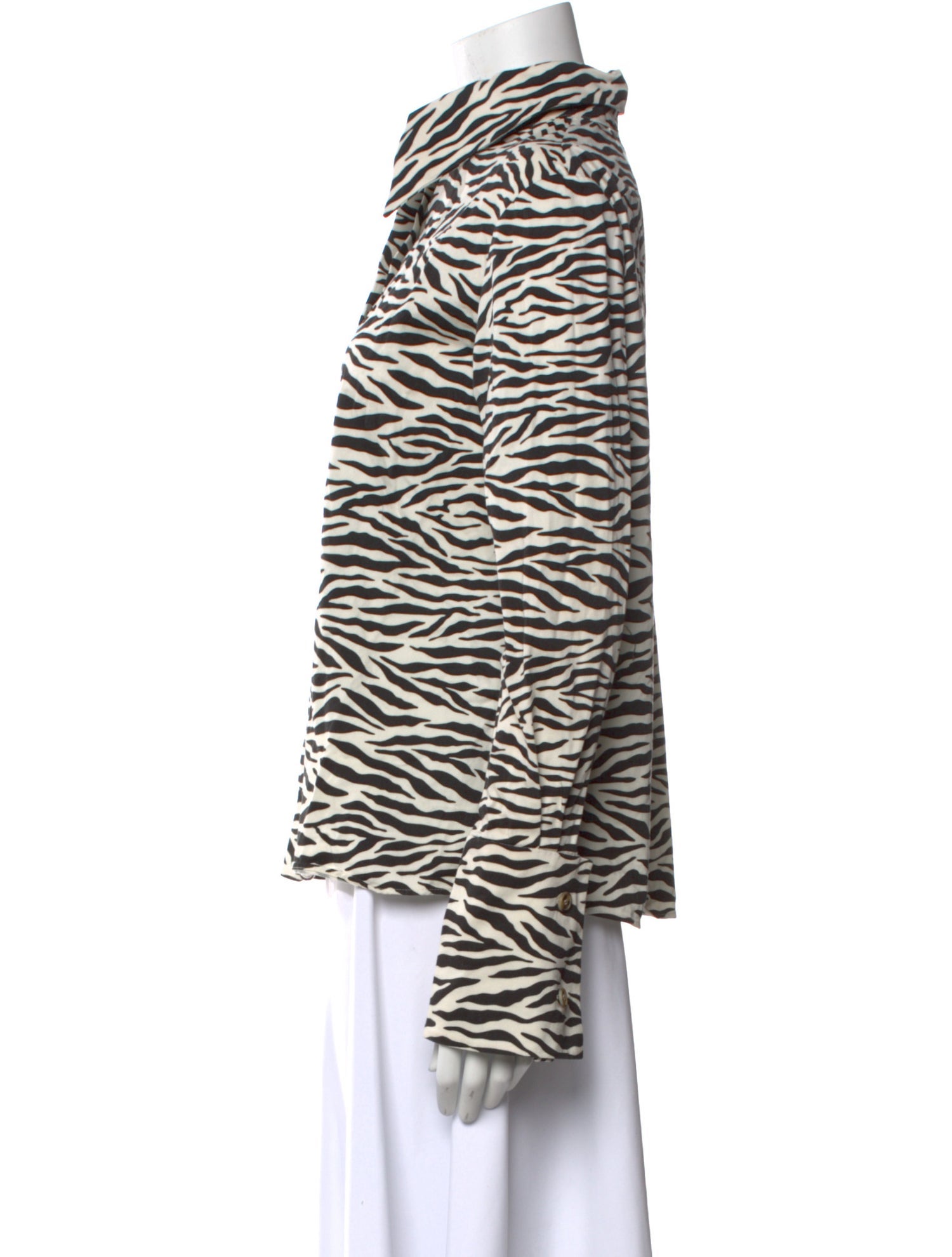 A.W.A.K.E. Mode Animal Print Long Sleeve Button-Up Top