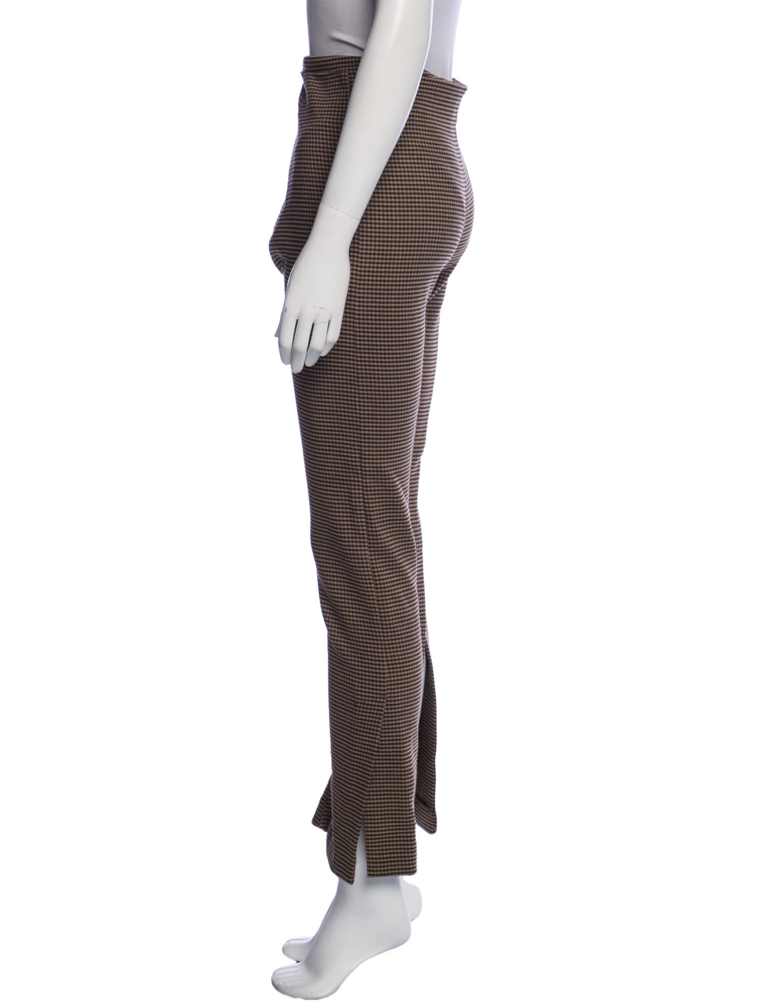 A.W.A.K.E. Mode Plaid Print Wide Leg Pants