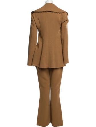 A.W.A.K.E. Mode Virgin Wool Raw-Edge Trim Pantsuit