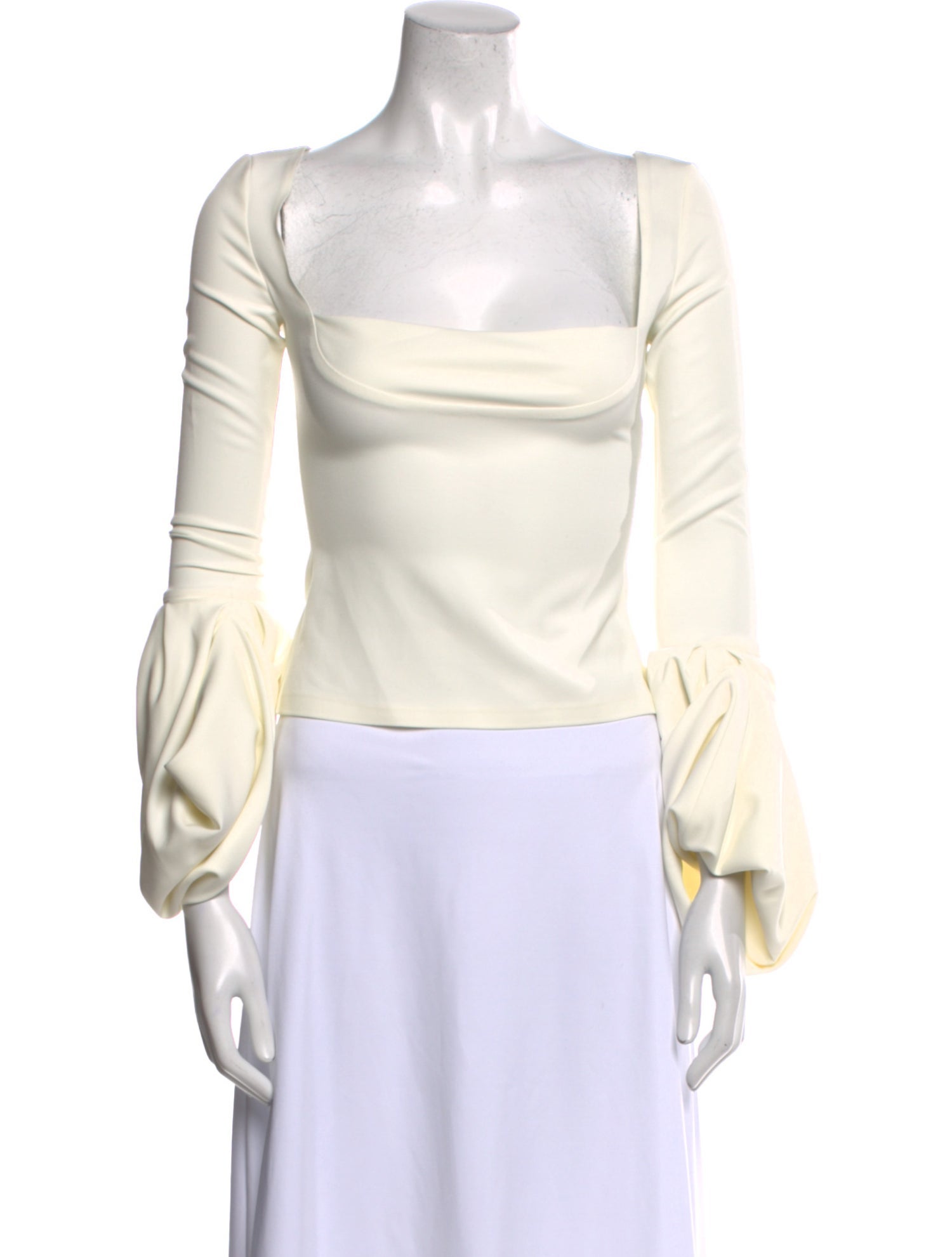 A.W.A.K.E. Mode Square Neckline Long Sleeve Crop Top