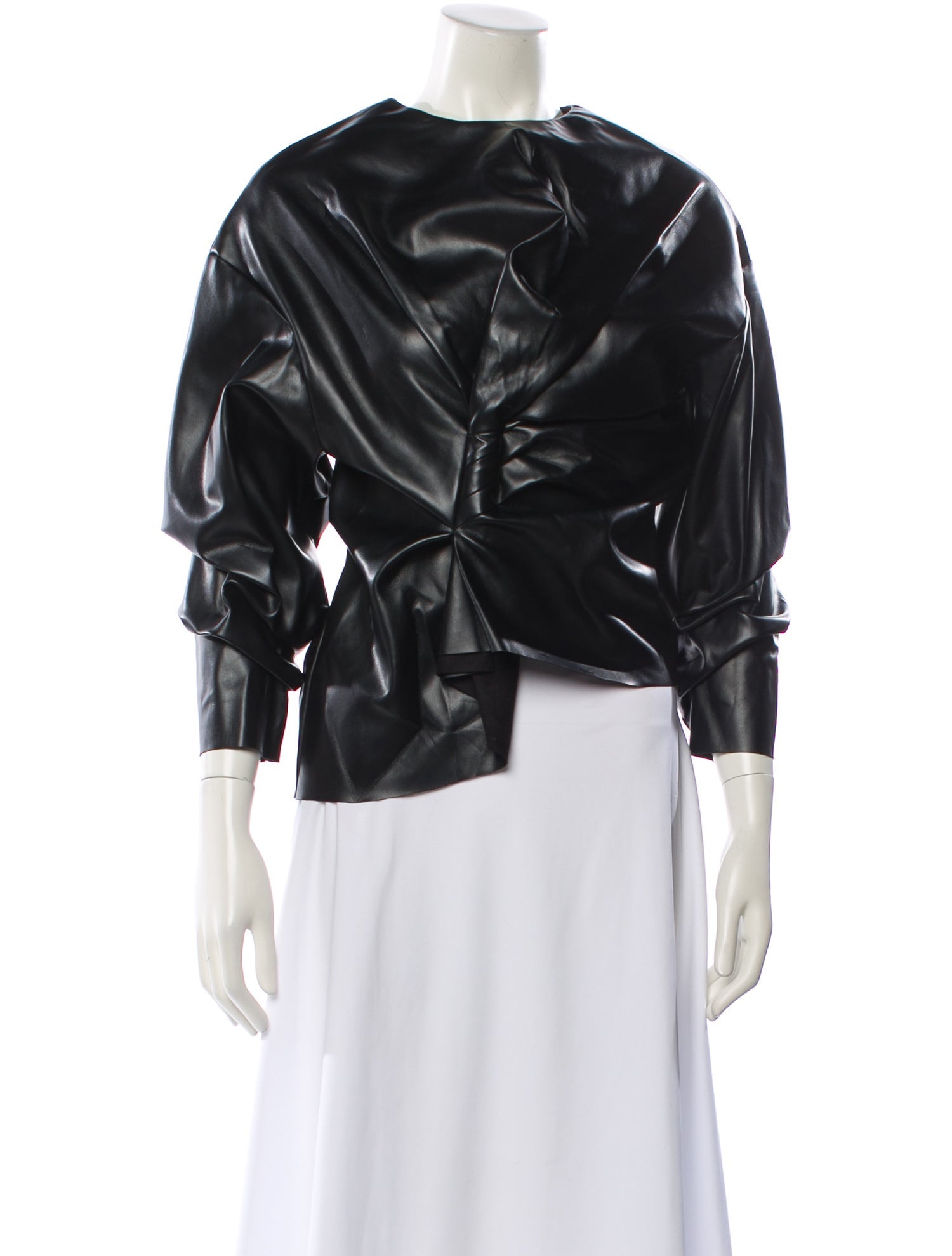 A.W.A.K.E. Mode Bateau Neckline Three-Quarter Sleeve Blouse